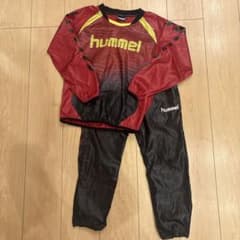hummel ピステ上下セット 赤黒 キッズ - メルカリ