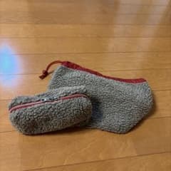 ボア素材 ポーチ 巾着 2点セットのサムネイル