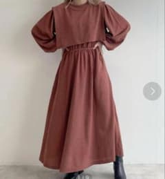 a*p様 w closet フェイクレイヤードワンピース　オレンジブラウンのサムネイル