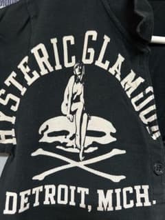 Hysteric Glamour ポロシャツ バックプリント　鹿の子ブラック　M HYSTERIC GLAMOUR 半袖ポロシャツ ブラック - メルカリ