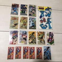 昭和レトロ 鉄人28号 角メンコ17枚 ソフトシール新品未開封品1枚 全18