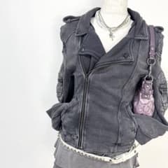 y2k❤️ DIESEL ウォッシュ加工 コットン ダブルライダース y2k❤️ DIESEL ウォッシュ加工 コットン ダブルライダース - メルカリ