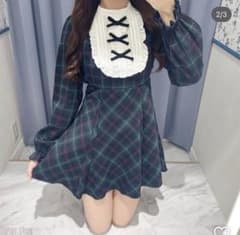 evelyn チェック柄フリルカラーワンピースのサムネイル