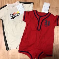 専用　NIKE ナイキ コンビ 半袖 夏　ロンパース 新品タグ 70 2枚組のサムネイル
