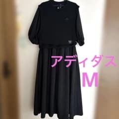adidas ワッフル　ワンピース　ブラック　M