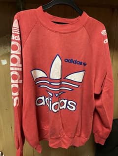 希少80s-90s アディダス アメリカ製？ スウェット トレフォイル デカロゴのサムネイル