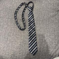 ワンタッチネクタイ ストライプ ネイビー （なんちゃって制服）のサムネイル