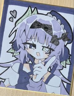 手描き イラスト オリジナルキャラクター ミニ色紙 原画 - メルカリ