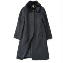 希少 大きい 23区 アンゴラ ウール コート ロング丈 ラビット ファー 付き Aylesbury ロングコート ウール アンゴラ ラビットファー 東京スタイル