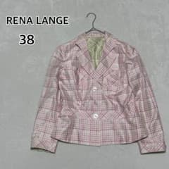 RENA LANGE　レナランゲ　ヘリンボーン　切り替えテーラードジャケット　L レナランゲ 絹 テーラードジャケット チェック リバーシブル M i6840