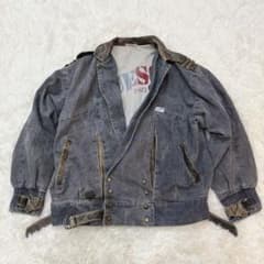 希少 guess ゲス 80s レザー切替 デニムジャケット Lサイズ - メルカリ
