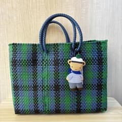 ♠︎ファミリア メルカドバッグ 青 緑 トートバッグ - メルカリ