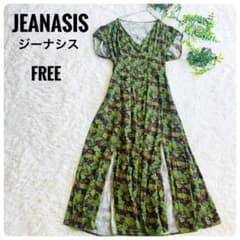 【新品未使用タグ付き】JEANASIS アフリカン柄ワンピ 羽織OK リネン混のサムネイル