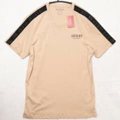 未使用 GUESS ショルダーロゴ 半袖 Tシャツ ベージュ Mのサムネイル