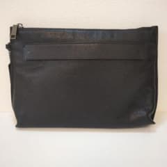 【目立った擦れなし】COACH ブラック レザー クラッチバッグのサムネイル