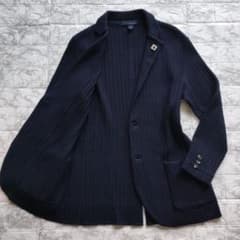 LARDINI ウールシャドーヘリンボーンニットジャケット LEON 干場 S 