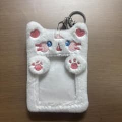 猫型 ふわふわ トレカケース 硬質ケース ホワイトのサムネイル