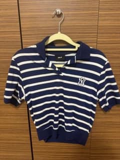 MLB ネイビー/ホワイトストライプ ポロシャツ XS - メルカリ