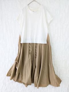 クラフトスタンダードブティック ドッキングワンピース ペプラム 異素材 綿 F