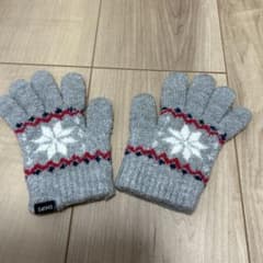 SHIPS 雪の結晶模様 手袋 グレーのサムネイル