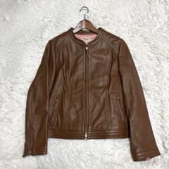 美品】ローズティアラジュエル レザージャケット 大きいサイズ46ノー
