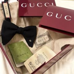 【V】GUCCI 蝶ネクタイ　シルククレープ ボウタイ　gg モーメント V様専用】GUCCI 蝶ネクタイ シルククレープ ボウタイ gg モーメント