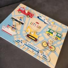 【 木のパズル わくわく のりもの 】エド インターのサムネイル