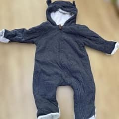 H&M ベビー カバーオール くま耳 フード付き 62cm 2-4ヶ月用のサムネイル