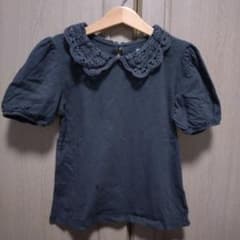 H&M クロシェ編み襟付き パフスリーブ トップス 122/128のサムネイル