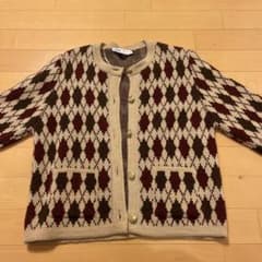 ZARA ダイヤモンドパターン カーディガン Mのサムネイル