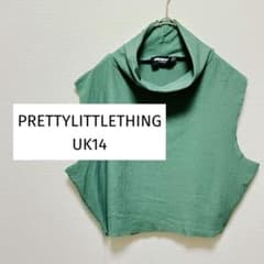 ❤ サステナブル RENEW リブ ハイネック クロップドトップス UK14