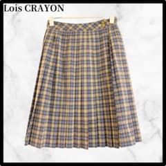 ロイスクレヨン Lois CRAYON チェック柄 プリーツ 巻きスカート M