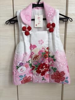 七五三 被布着 ピンク 白 花柄　3歳のサムネイル