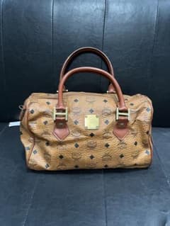 MCM ボストンバッグ ブラウンレザー　型崩れあり MCM ボストンバッグ ブラウンレザー 型崩れあり - メルカリ