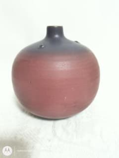 陶器 花瓶 一輪挿し 赤褐色 グラデーション 壺 花器 - メルカリ