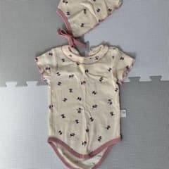【SHEIN】花柄ロンパース　66cm 帽子付きのサムネイル