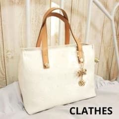 CLATHES クレイサス バッグ ホワイト パール 花 リボン チャーム 