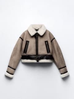 新品 ZARAザラ ダブルフェイスショートジャケット ムートンコート