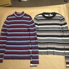 マルチボーダー ニット 長袖 2枚セット H&M Browny Standardのサムネイル