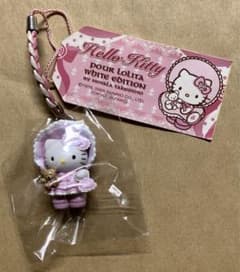 新品未使用　ハローキティ 根付け ストラップ 嶽本野ばら　POUR LOLITA 激レア ハローキティ ロリータ 根付 2005 嶽本野ばら マスコット