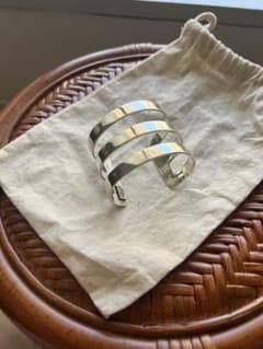 Philippe Audibert シルバー 3本ストリップ バングル