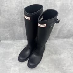 未使用級 HUNTER ハンター レインブーツ 23cm ロングブーツ ブラック