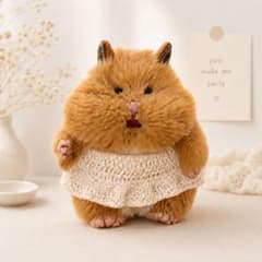 はむにぎり　着せ替え　ワンピース　ホワイト　ぬいかつ　ハンドメイドのサムネイル