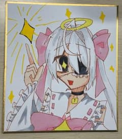 手描きイラスト 色紙 オリジナルキャラクターのサムネイル