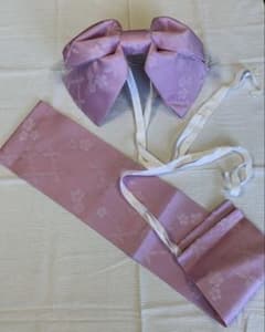 つくり帯　薄紫 桜模様のサムネイル