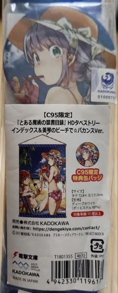 とある魔術の禁書目録 HDタペストリー インデックス＆美琴のビーチで