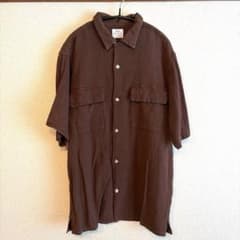 coen コーエン 綿100% ワーク風 半袖シャツ ブラウンのサムネイル