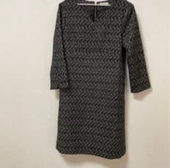 新品　ラトータリテ　膝丈　8分袖　ツイードワンピース 長袖 M クルーネックのサムネイル