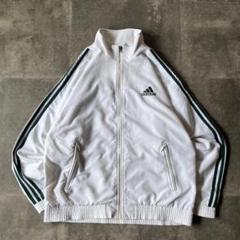 00s adidas トラックジャケット 刺繍ロゴ 3本線 XL 白 A356 00s adidas トラックジャケット 刺繍ロゴ 3本線 XL 白 A356