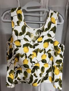 ZARA レモン柄 ノースリーブ ビスチェ ホワイトのサムネイル